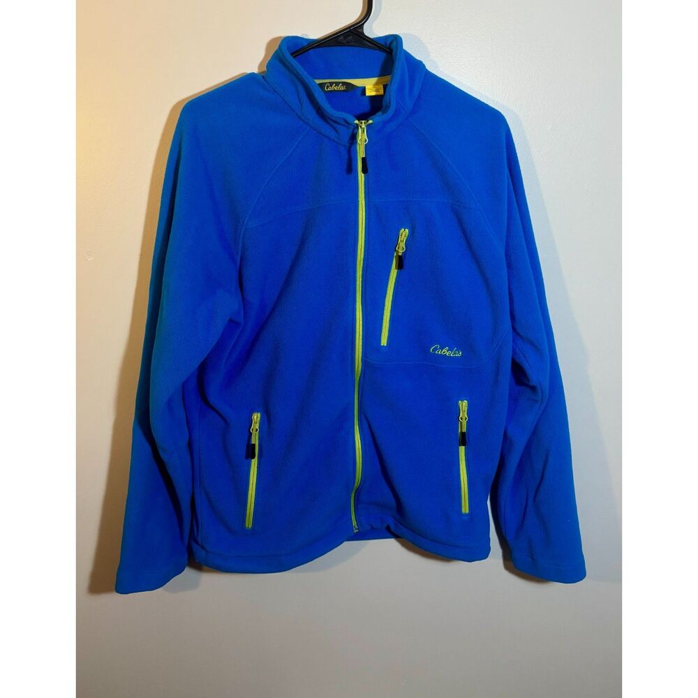Cabela’s Men’s Fleece Jacket Full-Zip M Blue Hiking / Outdoor Coat